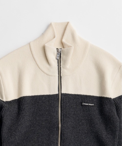 PRANK PROJECT（プランクプロジェクト）の「【2026Winter Pre-Order】フロントジップバイカラーニット / Front Zip Bicolor Knit（ニット/セーター・レディース・グレー/ブラウン・FREE）」の19枚目の写真