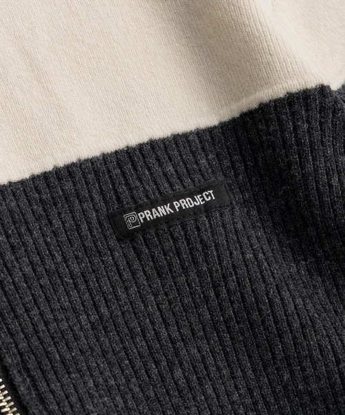 PRANK PROJECT（プランクプロジェクト）の「【2026Winter Pre-Order】フロントジップバイカラーニット / Front Zip Bicolor Knit（ニット/セーター・レディース・グレー/ブラウン・FREE）」の20枚目の写真