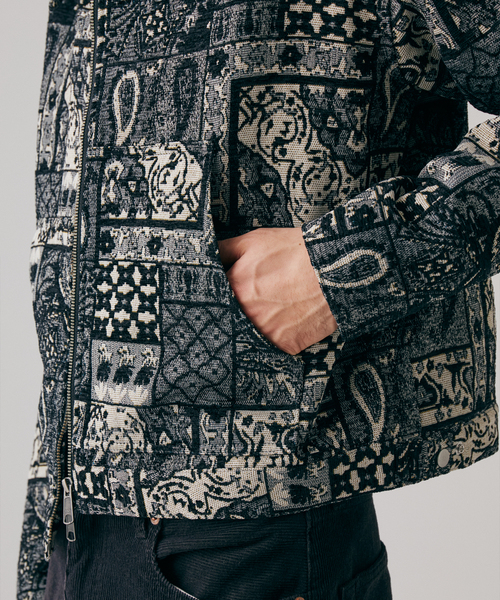 JOURNAL STANDARD(ジャーナルスタンダード)の「ゴブラン ジャガード ジップ ブルゾン(ブルゾン・メンズ・ブラック/グレー・MEDIUM/LARGE)」の21枚目の写真