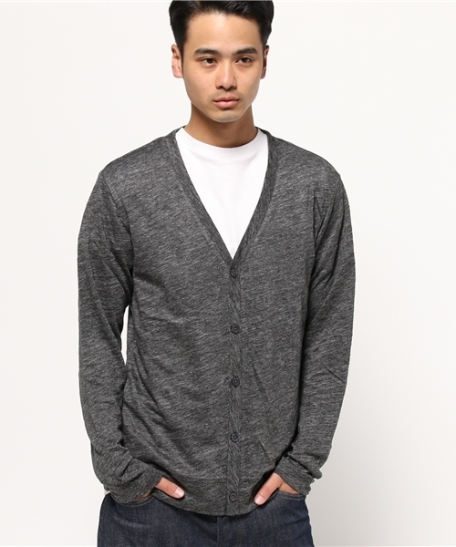 BEAMS（ビームス）の「BEAMS / フランダースリネン カーディガン（カーディガン/ボレロ・メンズ・ブラック/ネイビー/グレー・LARGE/X-LARGE/MEDIUM/SMALL）」の2枚目の写真