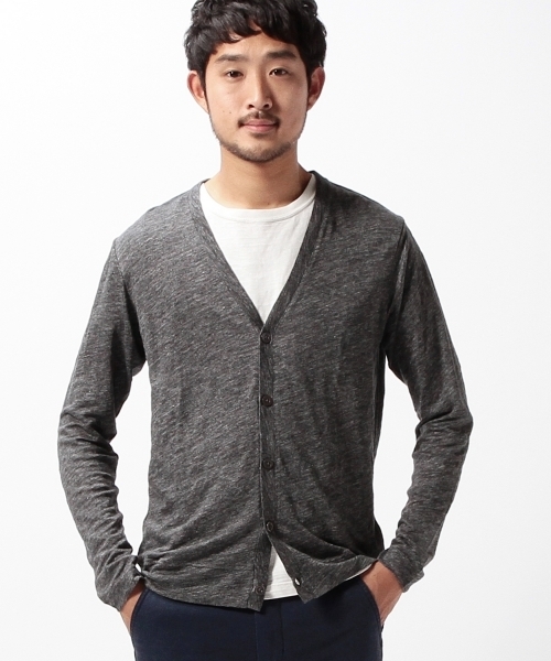 BEAMS（ビームス）の「BEAMS / フランダースリネン カーディガン（カーディガン/ボレロ・メンズ・ブラック/ネイビー/グレー・LARGE/X-LARGE/MEDIUM/SMALL）」の4枚目の写真