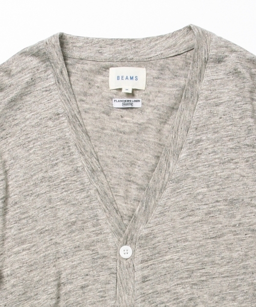 BEAMS（ビームス）の「BEAMS / フランダースリネン カーディガン（カーディガン/ボレロ・メンズ・ブラック/ネイビー/グレー・LARGE/X-LARGE/MEDIUM/SMALL）」の9枚目の写真