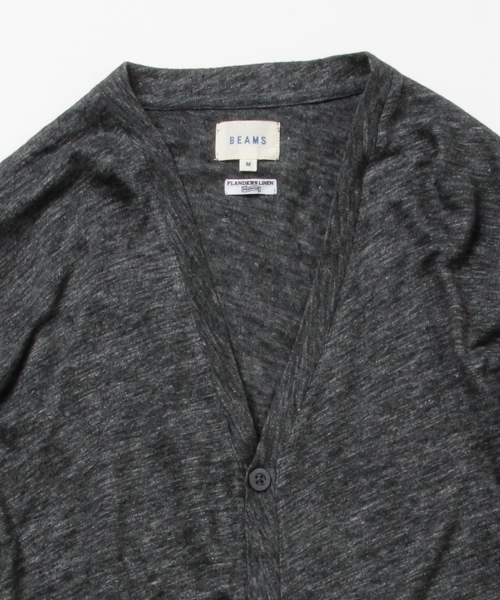 BEAMS（ビームス）の「BEAMS / フランダースリネン カーディガン（カーディガン/ボレロ・メンズ・ブラック/ネイビー/グレー・LARGE/X-LARGE/MEDIUM/SMALL）」の14枚目の写真