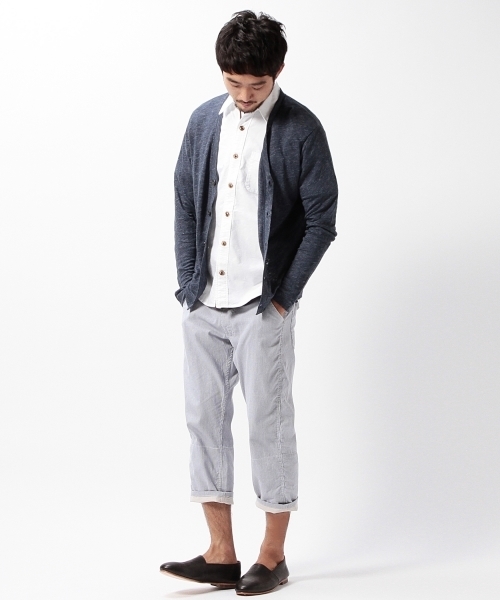 BEAMS（ビームス）の「BEAMS / フランダースリネン カーディガン（カーディガン/ボレロ・メンズ・ブラック/ネイビー/グレー・LARGE/X-LARGE/MEDIUM/SMALL）」の18枚目の写真