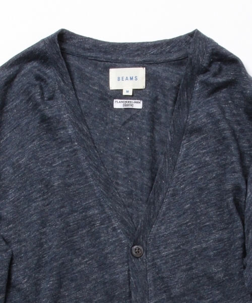 BEAMS（ビームス）の「BEAMS / フランダースリネン カーディガン（カーディガン/ボレロ・メンズ・ブラック/ネイビー/グレー・LARGE/X-LARGE/MEDIUM/SMALL）」の10枚目の写真