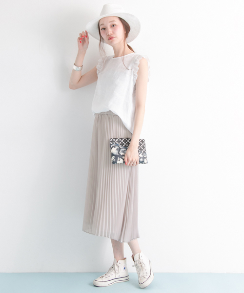 URBAN RESEARCH（アーバンリサーチ）の「UR プリーツスカーチョ（その他パンツ・レディース・グレー系その他/ネイビー/ピンク・FREE）」の5枚目の写真