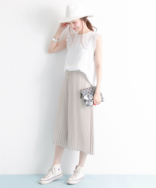 URBAN RESEARCH（アーバンリサーチ）の「UR プリーツスカーチョ（その他パンツ・レディース・グレー系その他/ネイビー/ピンク・FREE）」の6枚目の写真