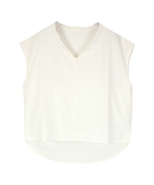 titivate（ティティベイト）の「Vﾈｯｸﾉｰｽﾘｰﾌﾞｼｬﾂﾌﾞﾗｳｽ（シャツ/ブラウス・レディース・オフホワイト/ストライプ/ブラック・FREE）」の5枚目の写真