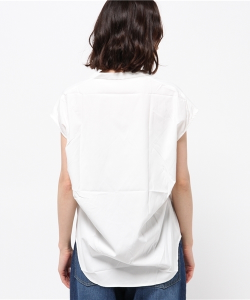 titivate（ティティベイト）の「Vﾈｯｸﾉｰｽﾘｰﾌﾞｼｬﾂﾌﾞﾗｳｽ（シャツ/ブラウス・レディース・オフホワイト/ストライプ/ブラック・FREE）」の10枚目の写真