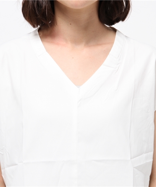 titivate（ティティベイト）の「Vﾈｯｸﾉｰｽﾘｰﾌﾞｼｬﾂﾌﾞﾗｳｽ（シャツ/ブラウス・レディース・オフホワイト/ストライプ/ブラック・FREE）」の11枚目の写真