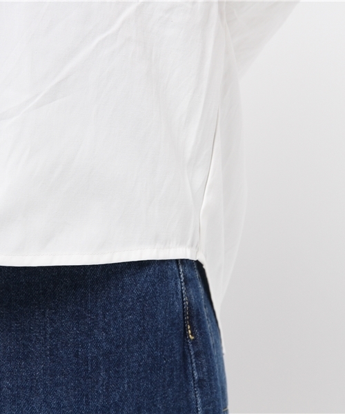 titivate（ティティベイト）の「Vﾈｯｸﾉｰｽﾘｰﾌﾞｼｬﾂﾌﾞﾗｳｽ（シャツ/ブラウス・レディース・オフホワイト/ストライプ/ブラック・FREE）」の13枚目の写真