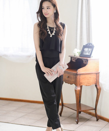 PourVous（プールヴー）の「タイト フォーマル お呼ばれ ロング丈&結婚式 レース オールインワン パーティー パンツドレス オケージョンドレス 七五三 ママ お宮参り 学校行事 二次会 成人式 （パンツドレス・レディース）」