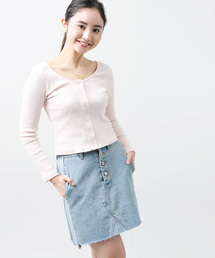 WEGO | WEGO/フライボタンリメイクAラインスカート(デニムスカート)