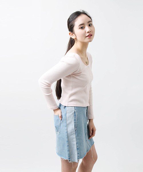 WEGO（ウィゴー）の「WEGO/フライボタンリメイクAラインスカート（デニムスカート・レディース・マルチ/インディゴブルー/ダークインディゴブルー/その他2/その他4/その他3・FREE）」の21枚目の写真