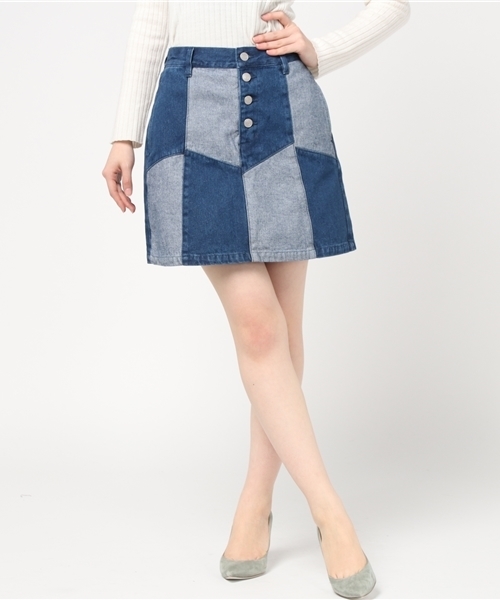 WEGO（ウィゴー）の「WEGO/フライボタンリメイクAラインスカート（デニムスカート・レディース・マルチ/インディゴブルー/ダークインディゴブルー/その他2/その他4/その他3・FREE）」の14枚目の写真