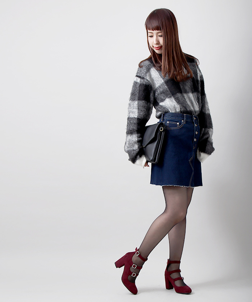 WEGO（ウィゴー）の「WEGO/フライボタンリメイクAラインスカート（デニムスカート・レディース・マルチ/インディゴブルー/ダークインディゴブルー/その他2/その他4/その他3・FREE）」の7枚目の写真