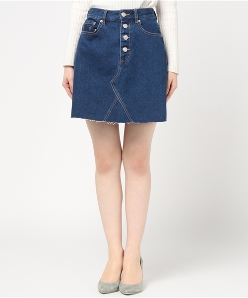 WEGO（ウィゴー）の「WEGO/フライボタンリメイクAラインスカート（デニムスカート・レディース・マルチ/インディゴブルー/ダークインディゴブルー/その他2/その他4/その他3・FREE）」の22枚目の写真