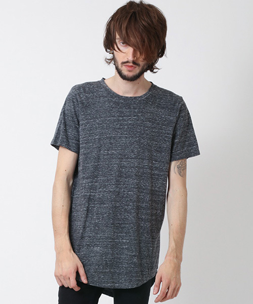 NO ID.（ノーアイディ）の「mt4035-ﾍﾞﾝﾍﾞﾙｸﾞ天竺ﾗｳﾝﾄﾞﾙｰｽﾞC/N-Tｼｬﾂ（Tシャツ/カットソー・メンズ・アッシュグレー/ダークグレー/ホワイト/ブラック・1/2）」の4枚目の写真