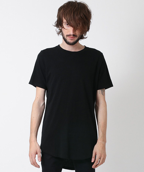 NO ID.（ノーアイディ）の「mt4035-ﾍﾞﾝﾍﾞﾙｸﾞ天竺ﾗｳﾝﾄﾞﾙｰｽﾞC/N-Tｼｬﾂ（Tシャツ/カットソー・メンズ・アッシュグレー/ダークグレー/ホワイト/ブラック・1/2）」の3枚目の写真