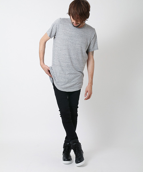 NO ID.（ノーアイディ）の「mt4035-ﾍﾞﾝﾍﾞﾙｸﾞ天竺ﾗｳﾝﾄﾞﾙｰｽﾞC/N-Tｼｬﾂ（Tシャツ/カットソー・メンズ・アッシュグレー/ダークグレー/ホワイト/ブラック・1/2）」の21枚目の写真