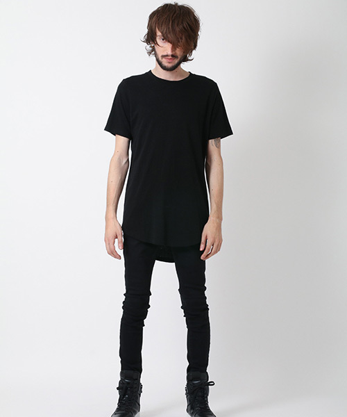 NO ID.（ノーアイディ）の「mt4035-ﾍﾞﾝﾍﾞﾙｸﾞ天竺ﾗｳﾝﾄﾞﾙｰｽﾞC/N-Tｼｬﾂ（Tシャツ/カットソー・メンズ・アッシュグレー/ダークグレー/ホワイト/ブラック・1/2）」の5枚目の写真