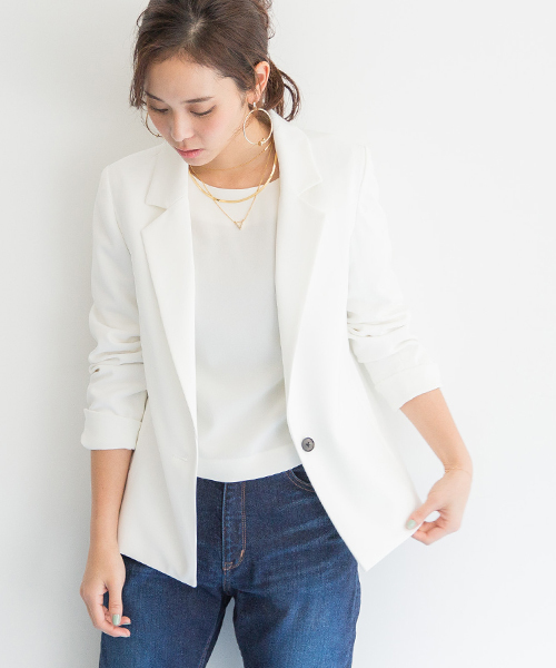 STUDIOUS（ステュディオス）の「ウォッシャブルストレッチテーラードジャケット（テーラードジャケット・レディース・ブラック/ホワイト/グレー・0/1）」の12枚目の写真