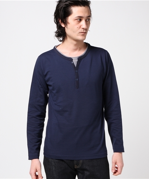 McGREGOR（マックレガー）の「フェイクレイヤードカットソー（Tシャツ/カットソー・メンズ・ブルー系その他/ネイビー/レッド・L/LL/M）」の2枚目の写真