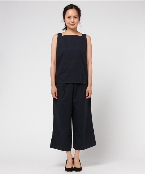 Moname（モナーム）の「Moname コンビネゾン サロペット   41162374（ワンピース・レディース・ネイビー/ブラウン・S/M）」の3枚目の写真