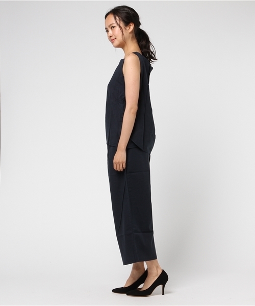 Moname（モナーム）の「Moname コンビネゾン サロペット   41162374（ワンピース・レディース・ネイビー/ブラウン・S/M）」の4枚目の写真