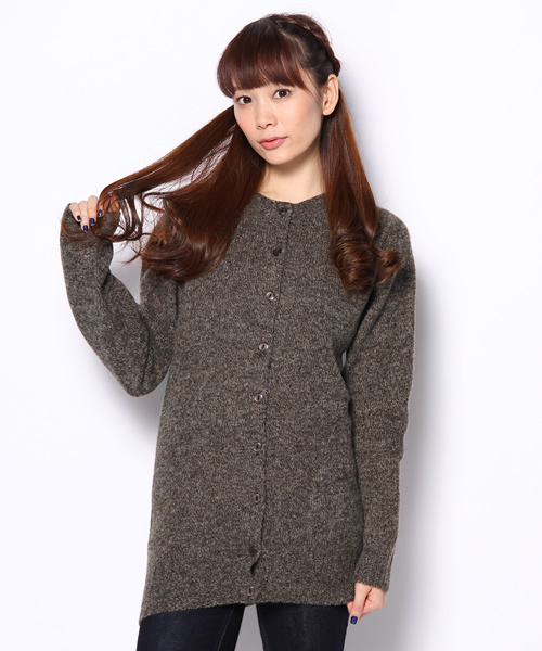 BEAUTY&YOUTH UNITED ARROWS（ビューティーアンドユースユナイテッドアローズ）の「BY JOHN TULLOCK クルーネックカーディガン ◆（カーディガン/ボレロ・レディース・ナチュラル/ダークブラウン/レッド/ロイヤルブルー・フリー）」の2枚目の写真