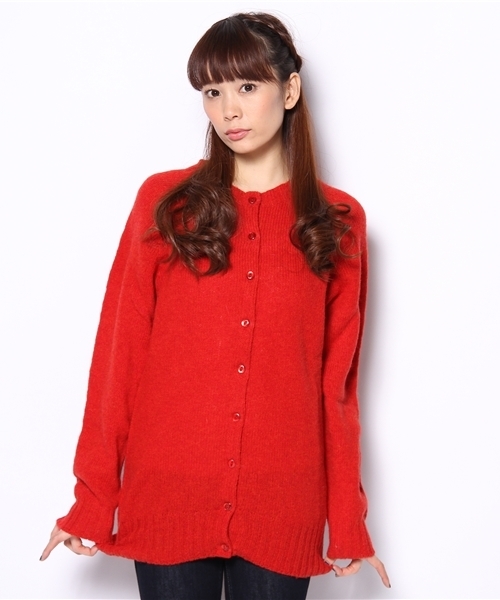BEAUTY&YOUTH UNITED ARROWS（ビューティーアンドユースユナイテッドアローズ）の「BY JOHN TULLOCK クルーネックカーディガン ◆（カーディガン/ボレロ・レディース・ナチュラル/ダークブラウン/レッド/ロイヤルブルー・フリー）」の4枚目の写真