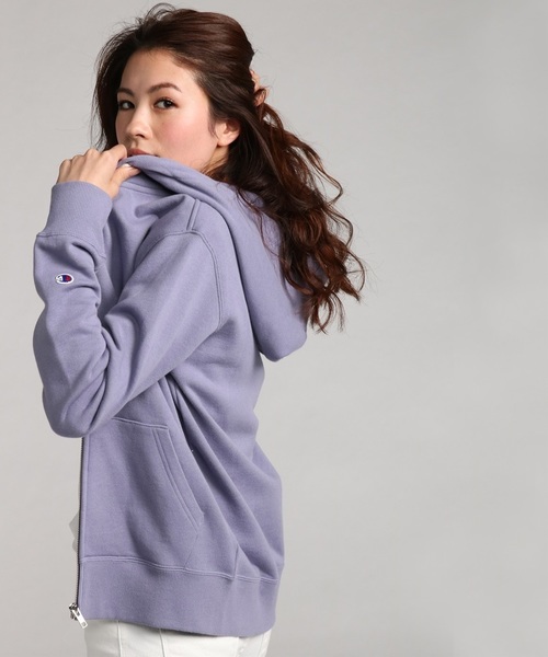Champion（チャンピオン）の「【Champion】プレーンスウェットジップパーカー（パーカー・レディース・キナリ/パープル/ネイビー/グレー/ピンク/イエロー・MEDIUM/LARGE/SMALL）」の4枚目の写真