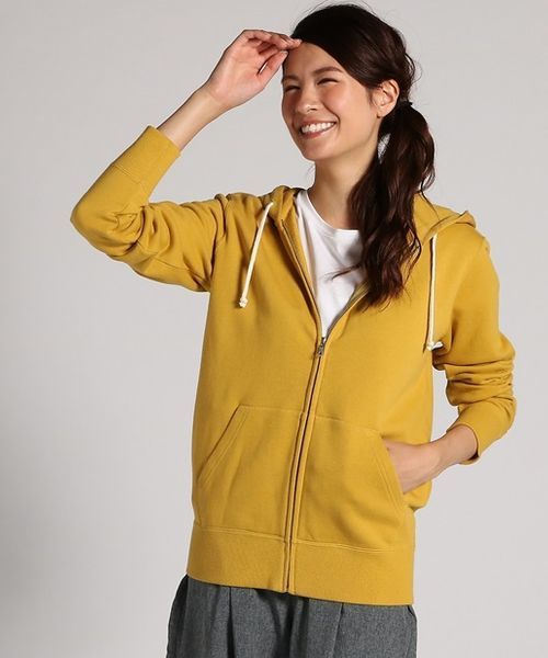 Champion（チャンピオン）の「【Champion】プレーンスウェットジップパーカー（パーカー・レディース・キナリ/パープル/ネイビー/グレー/ピンク/イエロー・MEDIUM/LARGE/SMALL）」の5枚目の写真