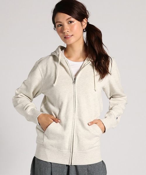 Champion（チャンピオン）の「【Champion】プレーンスウェットジップパーカー（パーカー・レディース・キナリ/パープル/ネイビー/グレー/ピンク/イエロー・MEDIUM/LARGE/SMALL）」の2枚目の写真