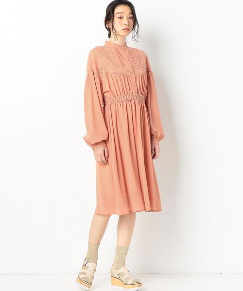 Another Edition(アナザーエディション)の「シフォンレースOP ◆(ワンピース・レディース・オレンジ/モカ・FREE)」の2枚目の写真