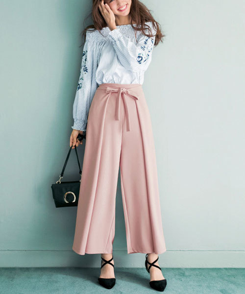 GeeRA(ジーラ)の「ラップ風ワイドパンツ(その他パンツ・レディース・ブラック/レンガ/ライトグレー/ピンク・MEDIUM/LARGE/SMALL/X-LARGE/XX-LARGE)」の12枚目の写真