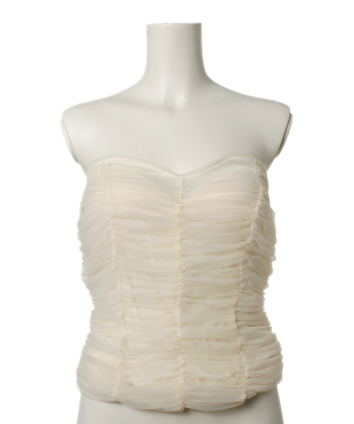 LILY BROWN（リリーブラウン）の「チュールコンビベアトップ（その他トップス・レディース・ブラック/ベージュ/オフホワイト・FREE）」の2枚目の写真