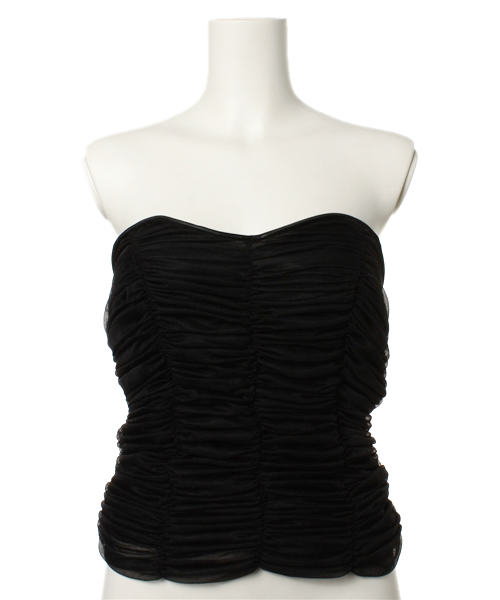 LILY BROWN（リリーブラウン）の「チュールコンビベアトップ（その他トップス・レディース・ブラック/ベージュ/オフホワイト・FREE）」の3枚目の写真