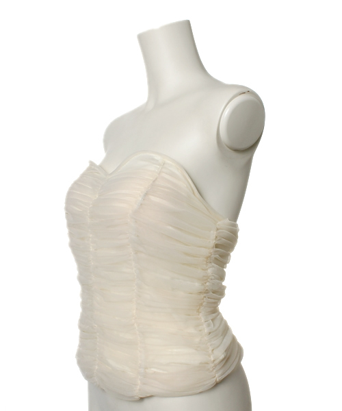 LILY BROWN（リリーブラウン）の「チュールコンビベアトップ（その他トップス・レディース・ブラック/ベージュ/オフホワイト・FREE）」の4枚目の写真