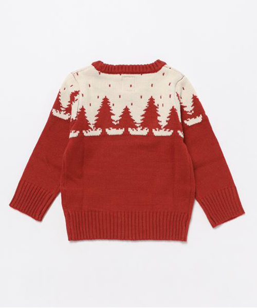 RUGGEDWORKS（ラゲッドワークス）の「ツリー柄クルーニット（ニット/セーター・キッズ・ブルー系その他3/ブルー/レッド・90cm/100cm/110cm/120cm/130cm）」の4枚目の写真