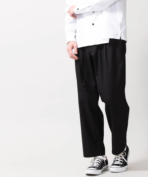 WEGO（ウィゴー）の「WEGO/ベルト付ストレッチワイドスラックス（スラックス・メンズ・ブラック/ベージュ/ダークグレー・MEDIUM/LARGE）」の6枚目の写真