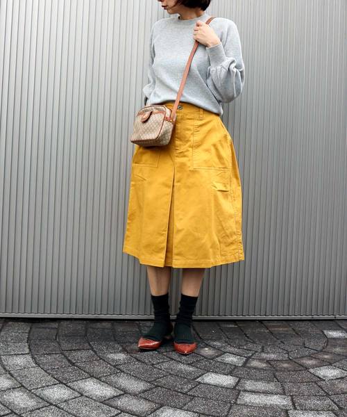 salle de bal（サルデバル）の「Lilou&Lillyベイカースカート/ツイル素材コットンスカート（スカート・レディース・ベージュ/マスタード・36/38）」の2枚目の写真