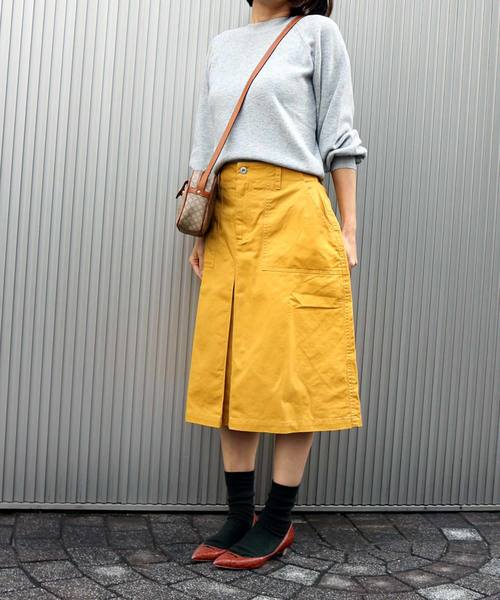 salle de bal（サルデバル）の「Lilou&Lillyベイカースカート/ツイル素材コットンスカート（スカート・レディース・ベージュ/マスタード・36/38）」の6枚目の写真