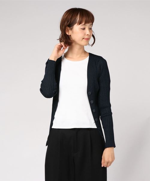 JETSET SOLO PLUS (ジェットセットソロプラス)の「Vネック2WAYラメカーディガン(カーディガン/ボレロ・レディース・ネイビー/グレー/テラコッタ・FREE)」の7枚目の写真