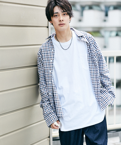 kutir（クティール）の「BIG SHIRTS / チェックビッグシャツ　柄アソート（シャツ/ブラウス・メンズ・ホワイト系その他/ベージュ系その他/ブルー系その他/ダークブラウン/ブラック/モカ/キャメル・MEDIUM/LARGE）」の2枚目の写真