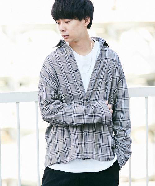 kutir（クティール）の「BIG SHIRTS / チェックビッグシャツ　柄アソート（シャツ/ブラウス・メンズ・ホワイト系その他/ベージュ系その他/ブルー系その他/ダークブラウン/ブラック/モカ/キャメル・MEDIUM/LARGE）」の7枚目の写真