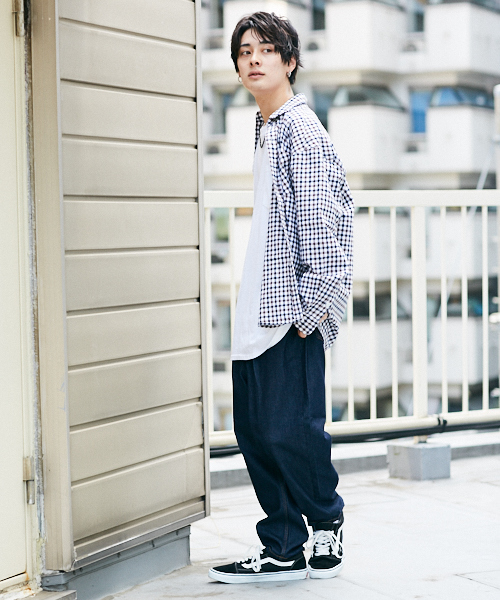 kutir（クティール）の「BIG SHIRTS / チェックビッグシャツ　柄アソート（シャツ/ブラウス・メンズ・ホワイト系その他/ベージュ系その他/ブルー系その他/ダークブラウン/ブラック/モカ/キャメル・MEDIUM/LARGE）」の13枚目の写真