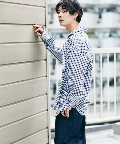 kutir（クティール）の「BIG SHIRTS / チェックビッグシャツ　柄アソート（シャツ/ブラウス・メンズ・ホワイト系その他/ベージュ系その他/ブルー系その他/ダークブラウン/ブラック/モカ/キャメル・MEDIUM/LARGE）」の16枚目の写真