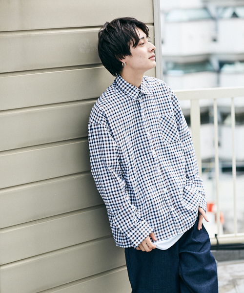 kutir（クティール）の「BIG SHIRTS / チェックビッグシャツ　柄アソート（シャツ/ブラウス・メンズ・ホワイト系その他/ベージュ系その他/ブルー系その他/ダークブラウン/ブラック/モカ/キャメル・MEDIUM/LARGE）」の18枚目の写真