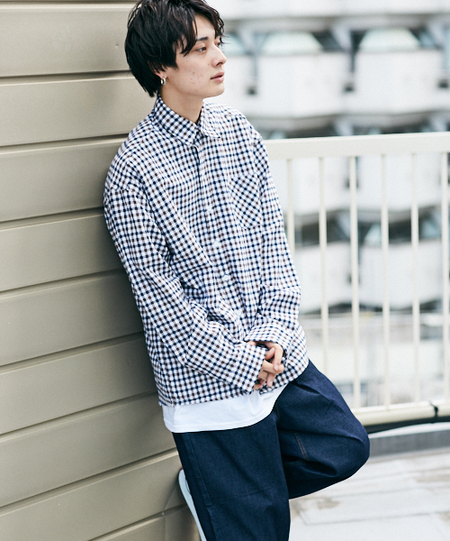 kutir（クティール）の「BIG SHIRTS / チェックビッグシャツ　柄アソート（シャツ/ブラウス・メンズ・ホワイト系その他/ベージュ系その他/ブルー系その他/ダークブラウン/ブラック/モカ/キャメル・MEDIUM/LARGE）」の20枚目の写真